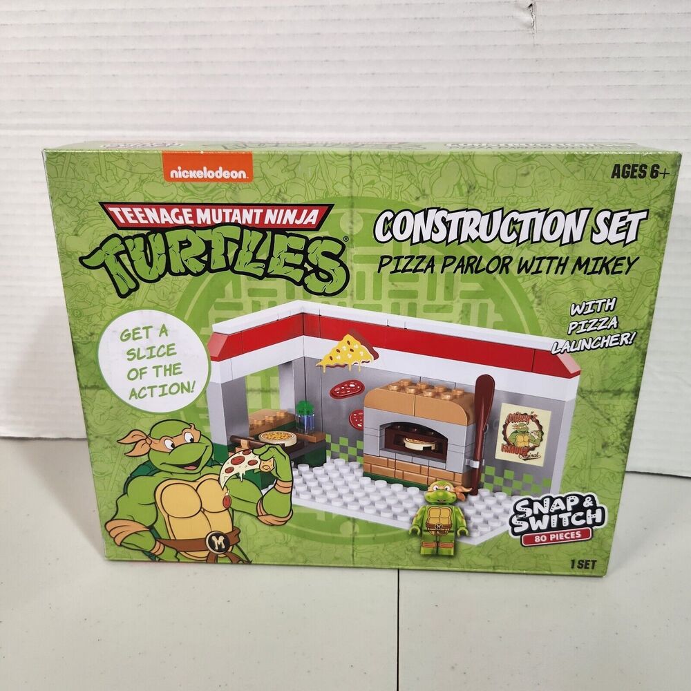 Teenage Mutant Ninja Turtles Construction Set Pizza Parlor W/ Michelangelo TMNT